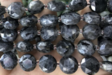 COIN72 15 inches 12mm faceted coin black labradorite gemston beads