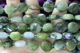 COIN80 15 inches 12mm faceted coin seaweed quartz beads