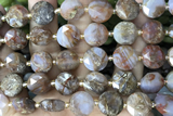 COIN83 15 inches 12mm faceted coin agate gemstone beads