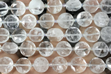 COIN86 15 inches 12mm faceted coin white crystal beads