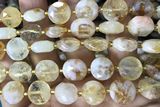 COIN90 15 inches 12mm faceted coin citrine gemstone beads