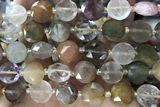 COIN98 15 inches 12mm faceted coin quartz gemstone beads