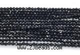 CON120 15.5 inches 2mm faceted round black onyx gemstone beads