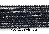 CON121 15.5 inches 3mm faceted round black onyx gemstone beads