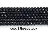 CON123 15.5 inches 5mm faceted round black onyx gemstone beads