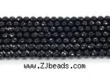 CON124 15.5 inches 6mm faceted round black onyx gemstone beads