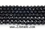 CON125 15.5 inches 8mm faceted round black onyx gemstone beads