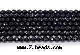 CON130 15.5 inches 5mm faceted round black onyx gemstone beads