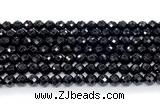 CON131 15.5 inches 6mm faceted round black onyx gemstone beads