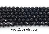 CON132 15.5 inches 8mm faceted round black onyx gemstone beads