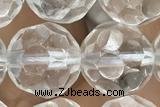CRYS01 15 inches 10mm faceted round white crystal gemstone beads