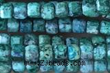 CUBE03 15 inches 2.5mm faceted cube chrysocolla gemstone beads