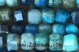 CUBE07 15 inches 3mm faceted cube azurite gemstone beads