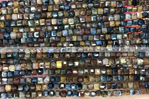 CUBE111 15 inches 3mm faceted cube pietersite gemstone beads