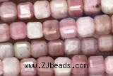 CUBE113 15 inches 3mm faceted cube pink wooden jasper beads