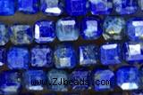 CUBE115 15 inches 3mm faceted cube lapis lazuli beads