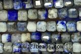 CUBE116 15 inches 2.5mm faceted cube lapis lazuli beads