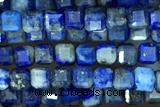 CUBE117 15 inches 2.5mm faceted cube lapis lazuli beads