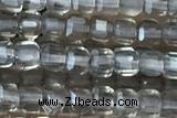 CUBE12 15 inches 2mm faceted cube smoky quartz gemstone beads