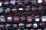 CUBE120 15 inches 2.5mm faceted cube garnet gemstone beads