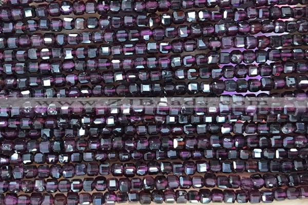 CUBE120 15 inches 2.5mm faceted cube garnet gemstone beads