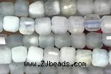 CUBE123 15 inches 2.5mm faceted cube aquamarine gemstone beads