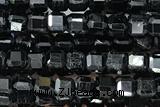 CUBE124 15 inches 3mm faceted cube black tourmaline gemstone beads