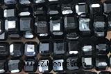 CUBE125 15 inches 2.5mm faceted cube black tourmaline gemstone beads
