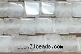 CUBE130 15 inches 4mm cube white jade gemstone beads