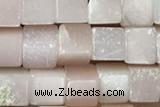 CUBE132 15 inches 4mm cube Chinese pink opal beads