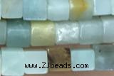 CUBE134 15 inches 4mm cube amazonite gemstone beads