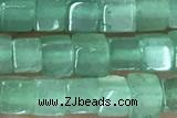 CUBE136 15 inches 4mm cube green aventurine gemstone beads