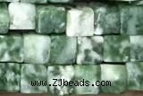 CUBE137 15 inches 4mm cube Qinghai jade gemstone beads