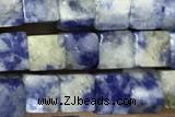 CUBE140 15 inches 4mm cube blue spot stone gemstone beads