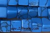 CUBE143 15 inches 4mm cube synthetic turquoise gemstone beads