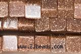 CUBE149 15 inches 4mm cube goldstone gemstone beads