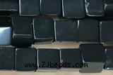 CUBE152 15 inches 4mm cube black agate gemstone beads