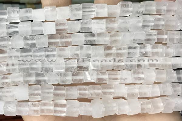 CUBE160 15 inches 6mm cube white jade gemstone beads