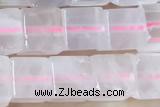 CUBE162 15 inches 6mm cube rose quartz gemstone beads