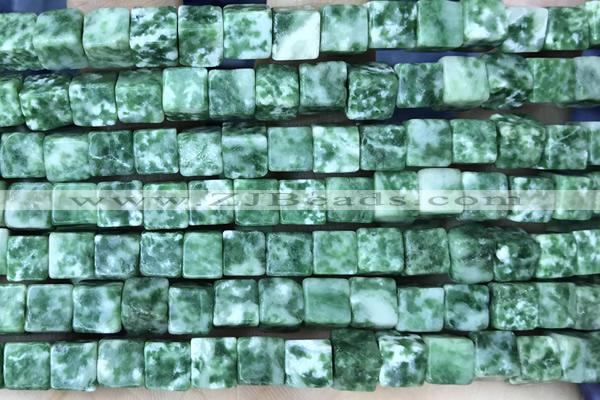 CUBE165 15 inches 6mm cube Qinghai jade gemstone beads