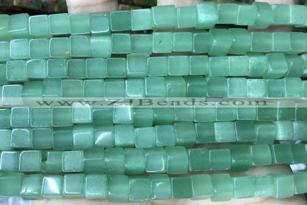 CUBE166 15 inches 6mm cube green aventurine gemstone beads