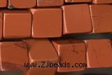 CUBE180 15 inches 6mm cube red jasper gemstone beads