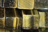 CUBE195 15 inches 8mm cube yellow tiger eye gemstone beads