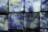 CUBE196 15 inches 8mm cube blue spot stone gemstone beads