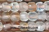 CUBE23 15 inches 3mm faceted cube pink quartz gemstone beads