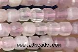 CUBE27 15 inches 3mm faceted cube rose quartz gemstone beads