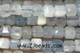 CUBE29 15 inches 2mm faceted cube aquamarine gemstone beads