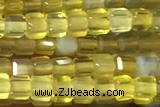 CUBE34 15 inches 2.5mm faceted cube yellow opal gemstone beads