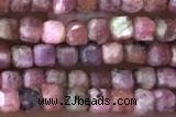 CUBE36 15 inches 2.5mm faceted cube rhodonite gemstone beads