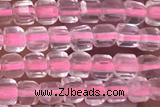 CUBE38 15 inches 2.5mm faceted cube rose quartz gemstone beads